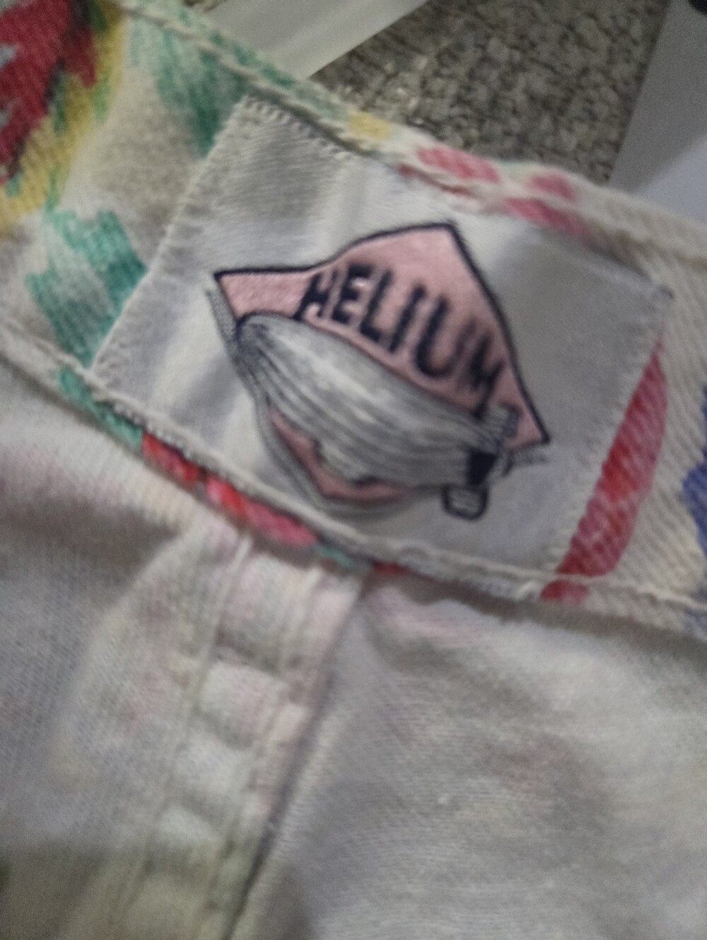 VTG 90s Helium Floral Rose Print High Waisted Mom Jeans Pink Blue Size 9/26 - Picture 4 of 6